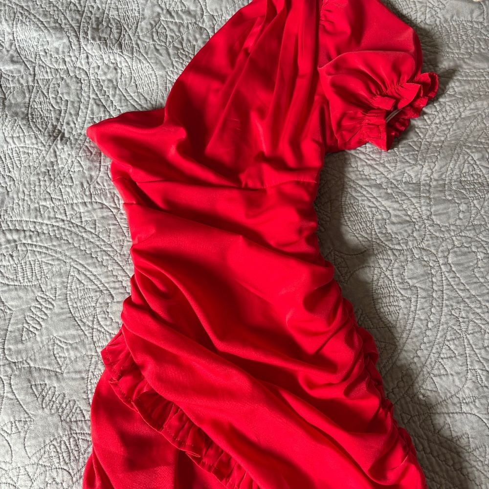 Red Ruffle Hello Molly Dress